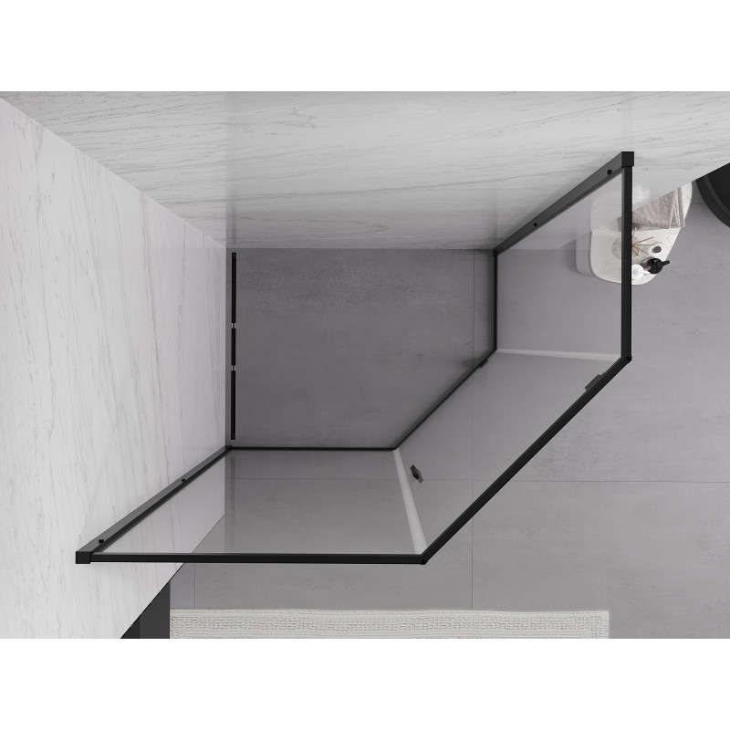 Mexen Exo петстенна душ кабина 100 x 90 см, прозрачна, черна - 812-100-090-70-00