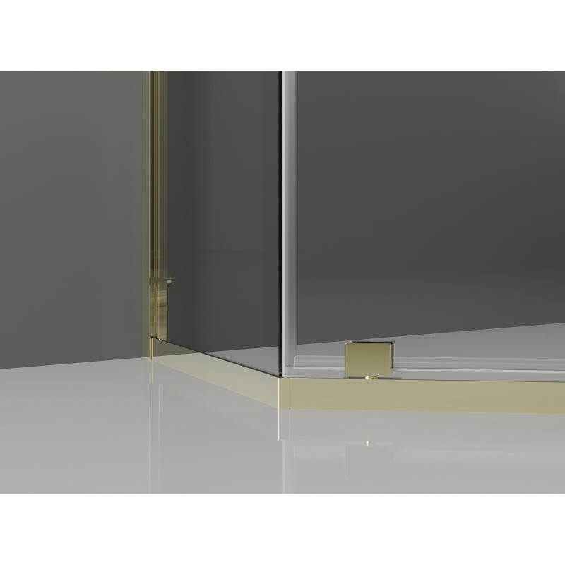 Mexen Exo петоъгълна душ кабина с врати 100 x 90 cm, прозрачна, златна - 812-100-090-50-00