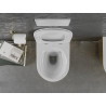 Mexen Lena WC чиния Rimless със забавено падане, тънка, дуропласт, бяла/златна