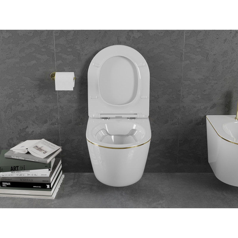 Mexen Lena WC чиния Rimless с капак със забавено падане slim, дуропласт,