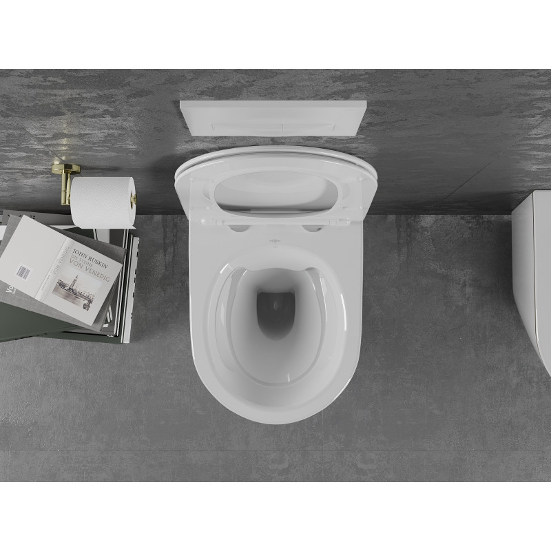 Mexen Lena WC чиния Rimless с капак със забавено падане slim, дуропласт,