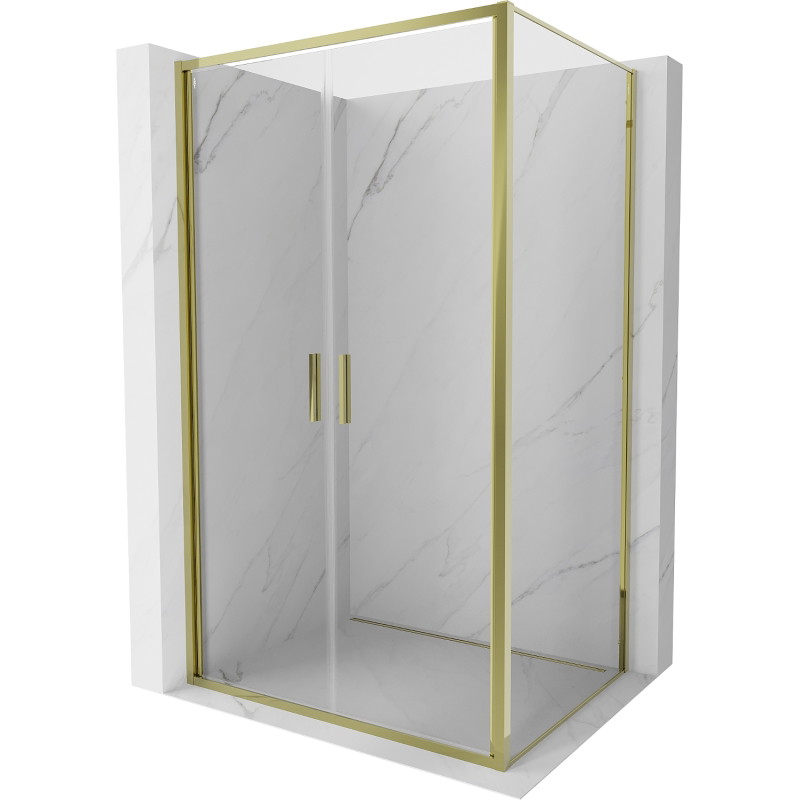 Mexen Exo-B Duo отваряща се душ кабина 120 x 95 см, прозрачна, златиста