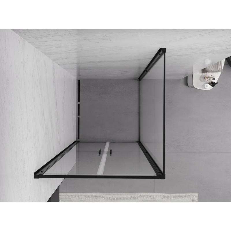 Mexen Exo-B Duo люлееща се душ кабина 120 x 120 см, прозрачна, черна - 814-120-120-70-00