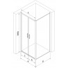 Mexen Exo-B Duo люлееща се душ кабина 120 x 120 см, прозрачна, черна - 814-120-120-70-00