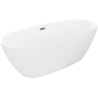 Mexen Luvo Slim свободностояща вана 170 x 75 см, бяла, преливник gun gray четкан - 52801707500-66