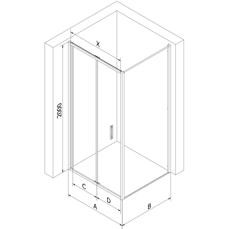 Mexen Exo-F Сгъваема душ кабина 80 x 75 см, прозрачна, хром - 816-080-075-01-00