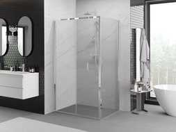 Mexen Exo-F сгъваема душ кабина 80 x 120 см, прозрачна, хром - 816-080-120-01-00