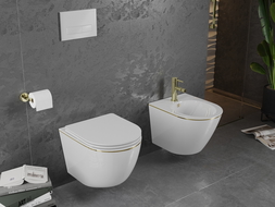 Bidet Mexen Lena окачен, бял/златен линия - 35224805