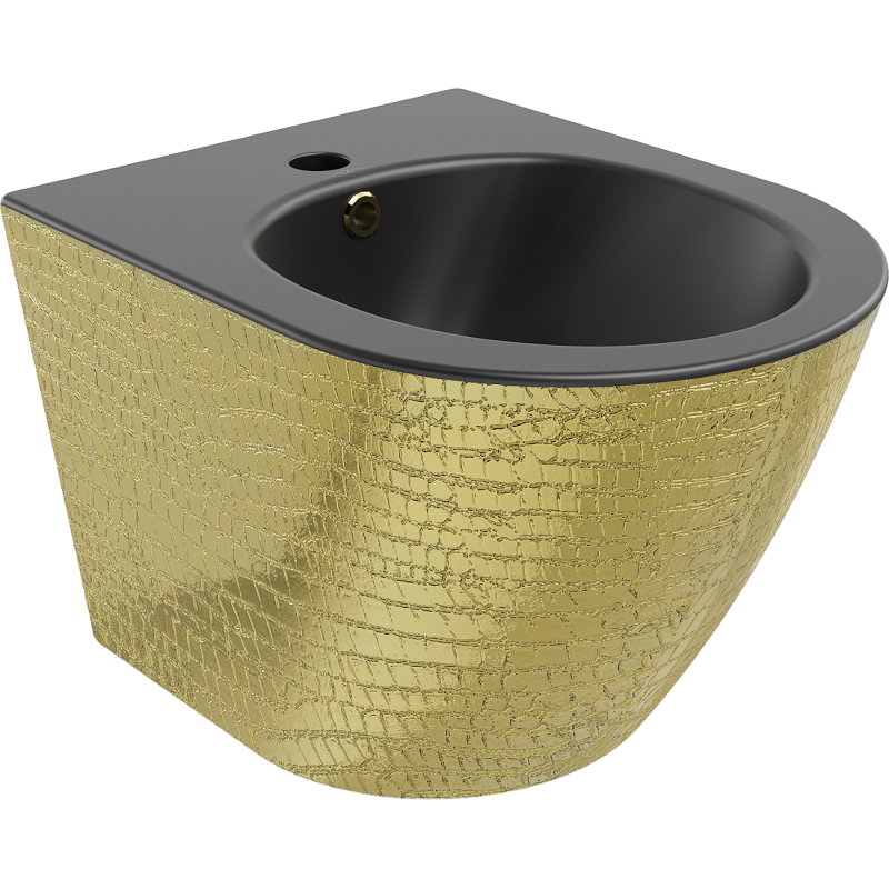 Mexen Lena висящо биде, черен мат/златен шарка люспи - 35224878