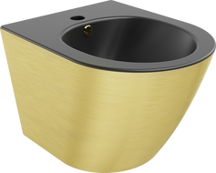 Mexen Lena висящо биде, черен мат/златен десен линии - 35224877