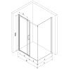 Mexen Omega плъзгаща душкабина 100 x 100 см, прозрачна, хром - 825-100-100-01-00