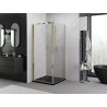 Mexen Exo-F сгъваема душ кабина 120 x 120 см, прозрачна, златна - 816-120-120-50-00