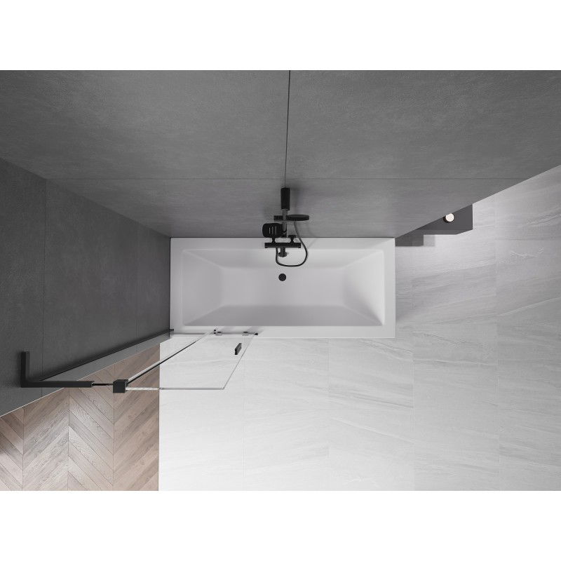 Mexen Velar L сгъваем екран за баня с 2 крила 70 x 150 см, прозрачен, черен - 896-070-003-01-70