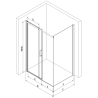 Mexen Omega плъзгаща душ кабина 110 x 90 см, прозрачна, черна - 825-110-090-70-00