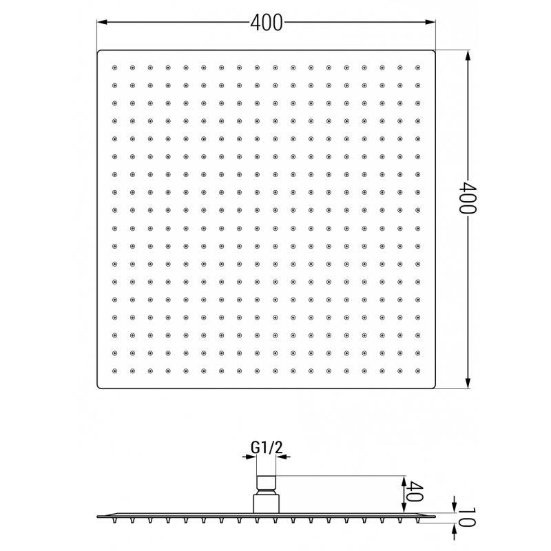 Mexen Slim душ глава 40 x 40 см, хром - 79140-00