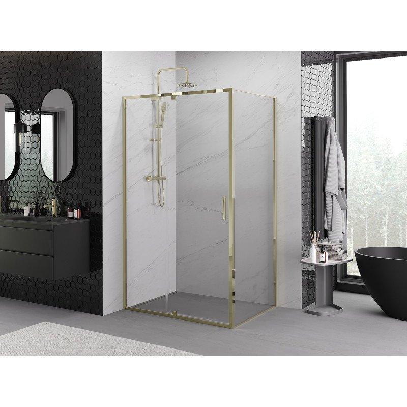 Mexen Exo-R разгъваема душ кабина 150 x 110 см, прозрачна, златна - 819-150-110-50-00