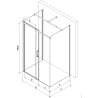 Mexen Omega душ кабина 3-стенна, плъзгаща се 100 x 80 см, прозрачен, хром - 825-100-080-01-00-3S