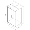 Mexen Omega кабинен душ 3-стенен, плъзгаща се 130 x 80 cm, прозрачен, хром - 825-130-080-01-00-3S