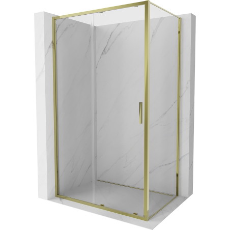 Mexen Exo-S плъзгаща се душ кабина 180 x 80 см, прозрачна, златна - 8151-180-080-50-00