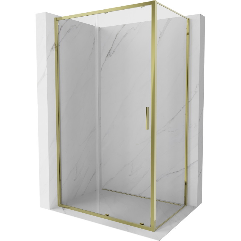 Mexen Exo-S плъзгаща се душ кабина 110 x 120 см, прозрачна, златна - 8151-110-120-50-00