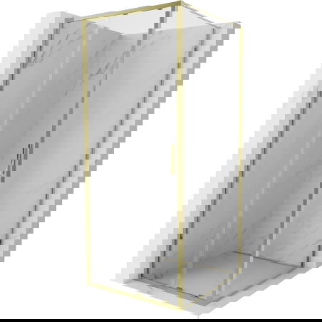 Mexen Exo плъзгаща се душ кабина 120 x 120 см, прозрачна, златиста - 8151-120-120-50-00