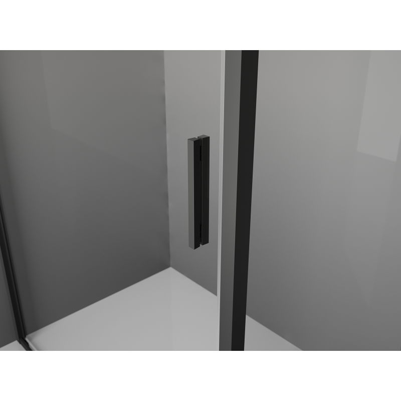 Mexen Exo плъзгаща се душ кабина 140 x 110 см, прозрачна, черна - 8151-140-110-70-00