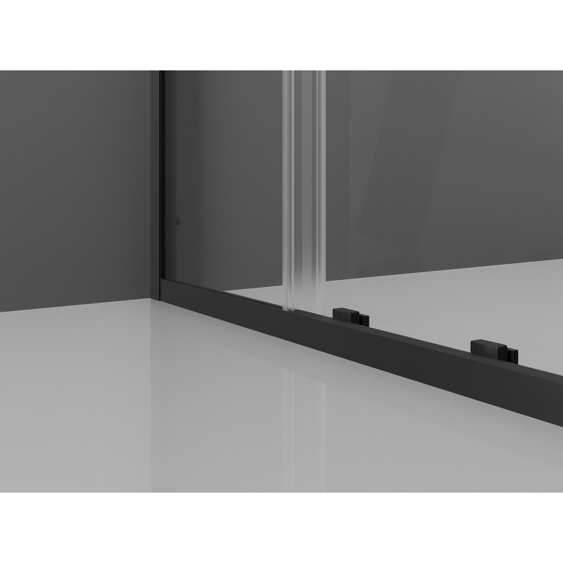Mexen Exo-S плъзгаща се душ кабина 200 x 110 см, прозрачна, черна - 8151-200-110-70-00