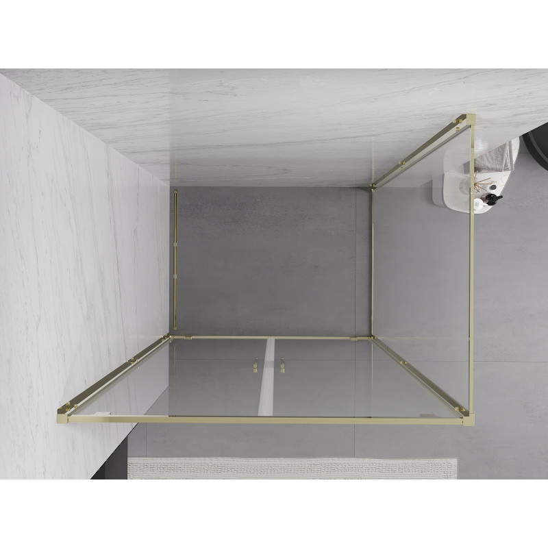 Mexen Exo-BR Duo люлка за душ 110 x 90 см, прозрачна, златна - 8182-110-090-50-00