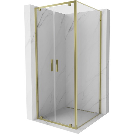 Mexen Exo-BR Duo Душ кабина с панти 120 x 120 см, прозрачен, златен - 8182-120-120-50-00