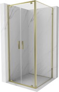 Mexen Exo-BR Duo Душ кабина с панти 120 x 120 см, прозрачен, златен - 8182-120-120-50-00