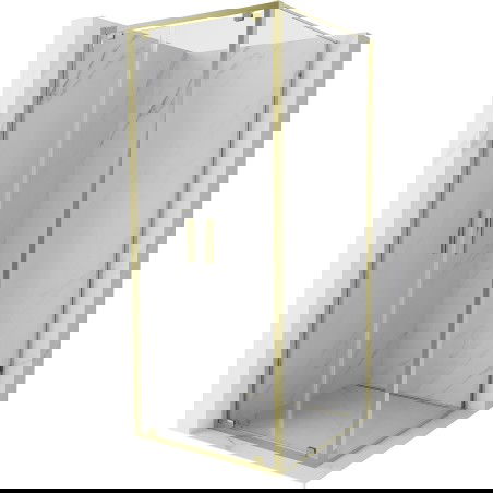 Mexen Exo отваряема душ кабина 110 x 110 см, прозрачна, златна - 8182-110-110-50-00