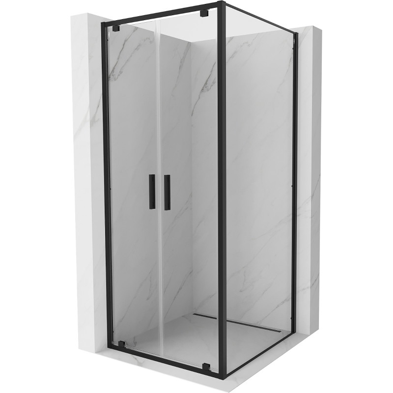 Mexen Exo-BR Duo сгъваема душ кабина 120 x 120 см, прозрачна, черна - 8182-120-120-70-00