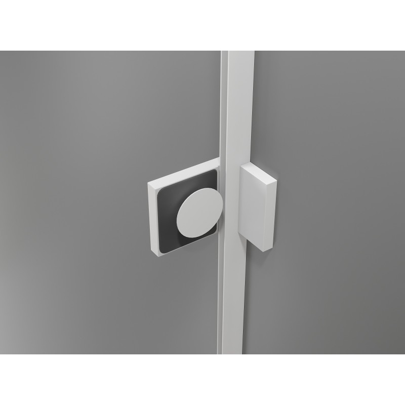 Mexen Lunar Дует врати за душ кабина, отварящи се, 140 см, прозрачни, бели - 834D-140-000-20-00