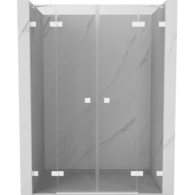 Mexen Lunar Двоен душов врата открехваща се 150 см, прозрачна, бяла - 834D-150-000-20-00