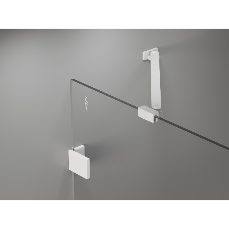 Mexen Lunar Дует врати за душ, отварящи се, 170 см, прозрачни, бели - 834D-170-000-20-00