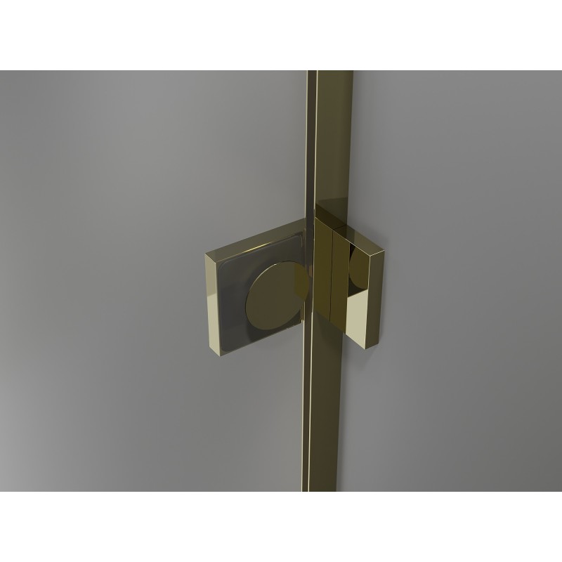 Mexen Lunar Двойка въртящи се душ врати 200 см, прозрачни, златни - 834D-200-000-50-00