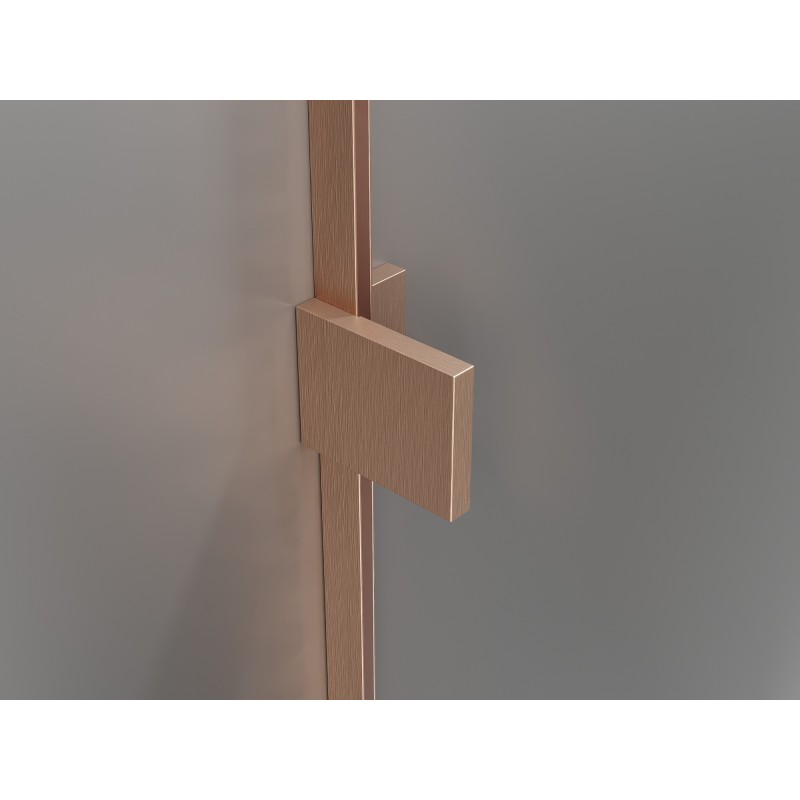 Mexen Lunar Дво врати за душ, отваряеми 140 см, прозрачни, четка мед - 834D-140-000-65-00