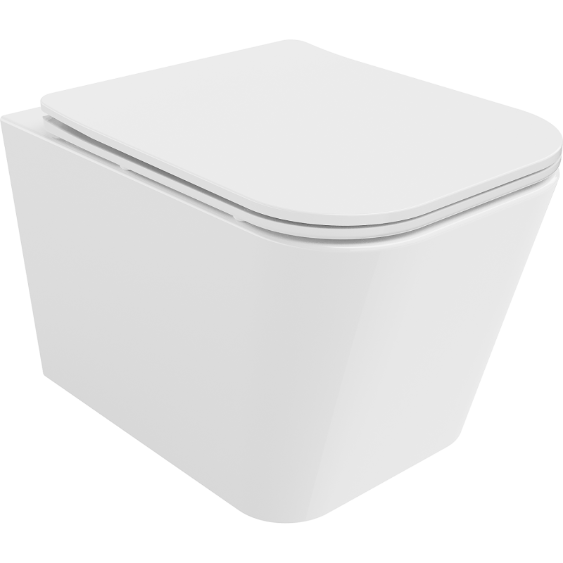 Mexen Teo Rimless WC чиния с падаща тънка седалка, дуропласт, бял гланц - 30850600