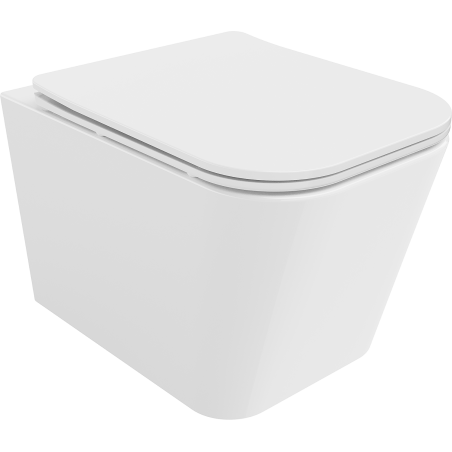 Mexen Teo Rimless WC чиния с падаща тънка седалка, дуропласт, бял гланц - 30850600
