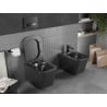 Mexen Teo мивка WC Rimless с капак с бавно падане, тънка, дюропласт, черен мат - 30850685
