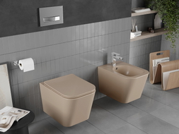 Mexen Teo wc чиния Rimless със забавено падане slim, дуропласт, матово капучино
