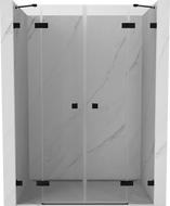 Mexen Lunar Двойна врата за душ, 150 см, прозрачна, черна - 834D-150-000-70-00