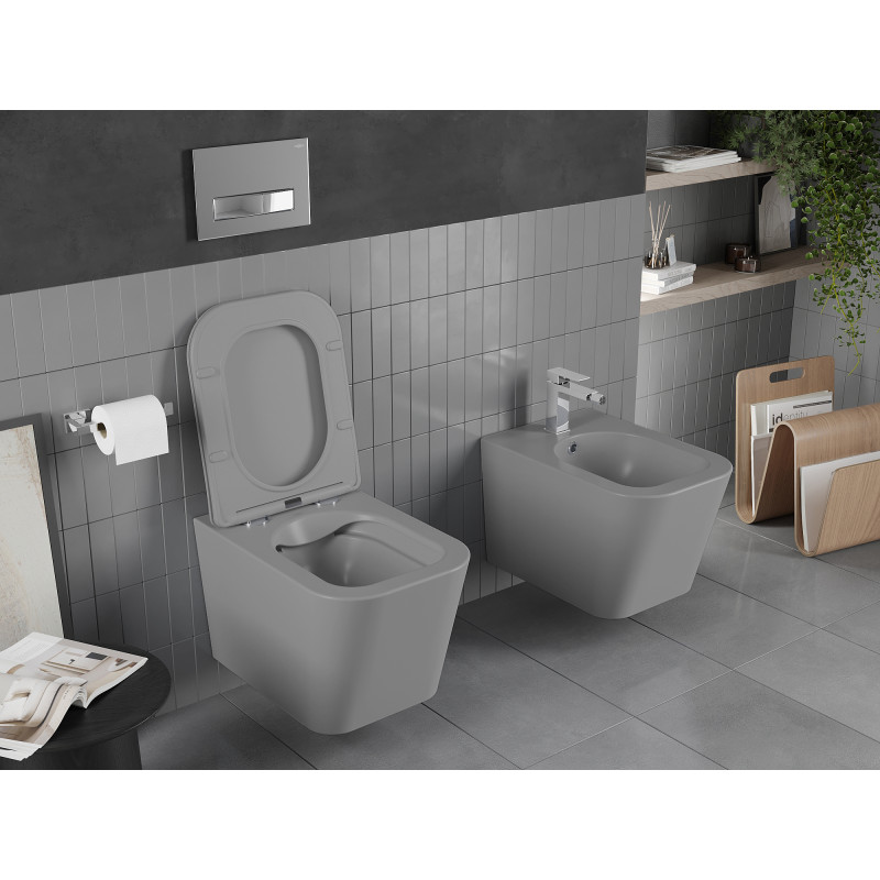 Mexen Teo wc чиния Rimless с тънка седалка със забавено падане, дуропласт,
