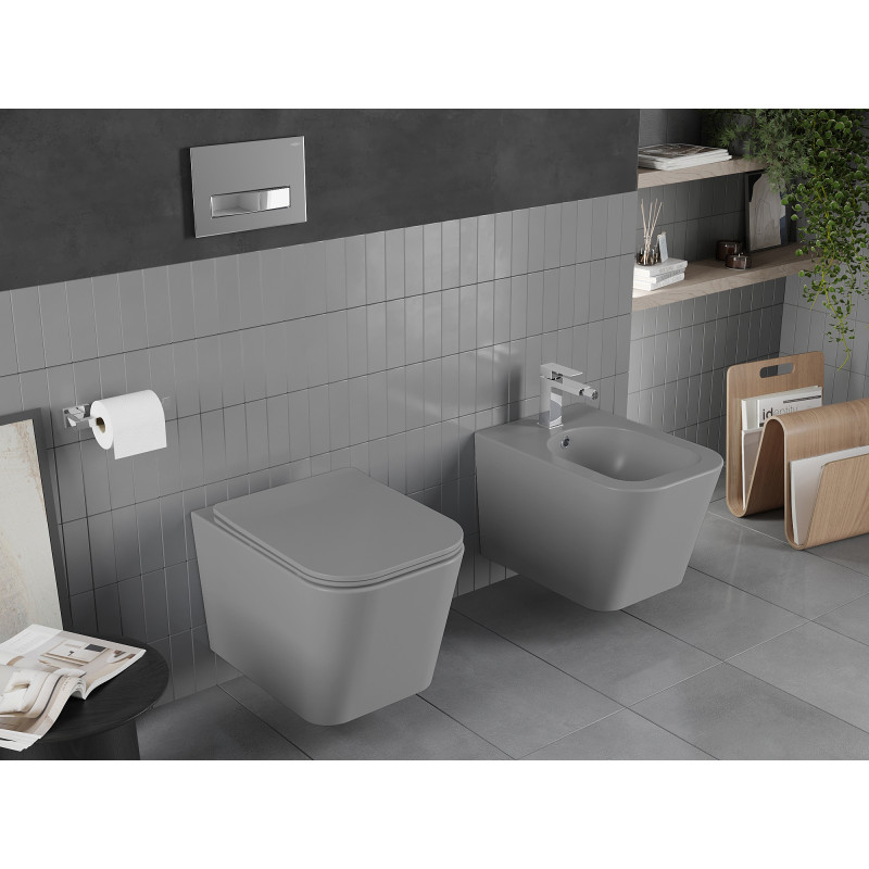 Mexen Teo wc чиния Rimless с тънка седалка със забавено падане, дуропласт,