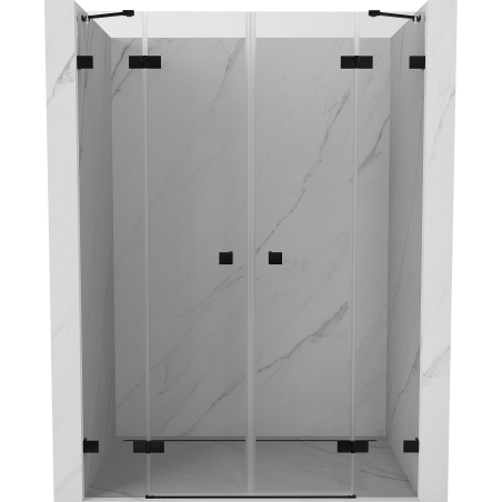 Mexen Lunar Дует отваряеми душ врати 160 см, прозрачни, черни - 834D-160-000-70-00