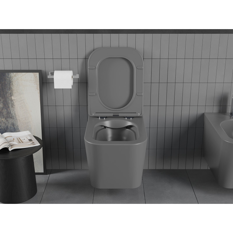 Mexen Teo WC чиния без ръб с тънка седалка, забавяща падането, дуропласт,