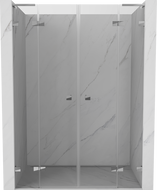 Mexen Lunar L Двойна люлееща се врата за душ 140 см, прозрачна, хром - 834DL-140-000-01-00