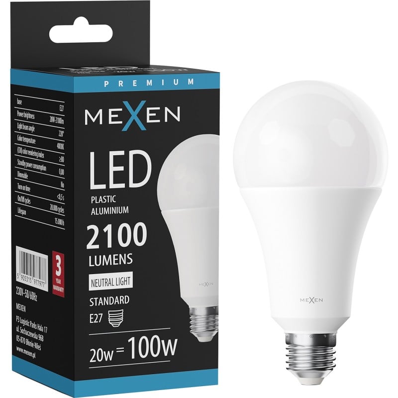 Mexen Nova LED крушка E27, A70, 20W, Неутрална - 4000K, 2100 lm - L100-E27-2040-01