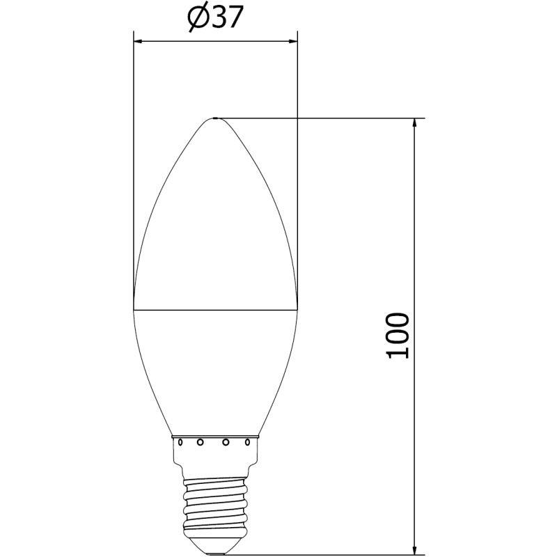 Mexen Nova LED крушка E14, C37, 1W, Студена - 6500K, 105 lm - L102-E14-0165-01