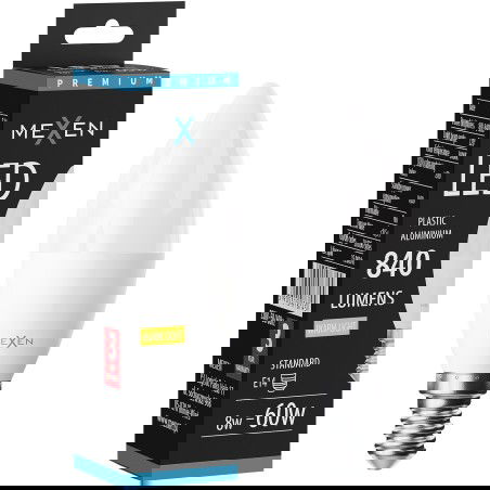 Mexen Nova LED крушка E14, C37, 8W, Топла - 3000K, 840 lm - L102-E14-0830-01